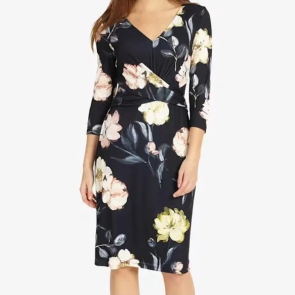 Tahari Black Dress with Gold Accent